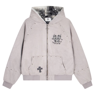 GSGF原创美式小恶魔猫咪连帽外套