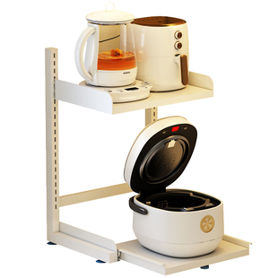 厨房电饭煲置物架台面可抽拉放空气炸锅的架子小型电器收纳架桌面
