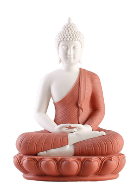 禅意如来佛像摆件摆件陶瓷佛像释迦摩尼阿弥陀佛药师佛三宝佛坐像