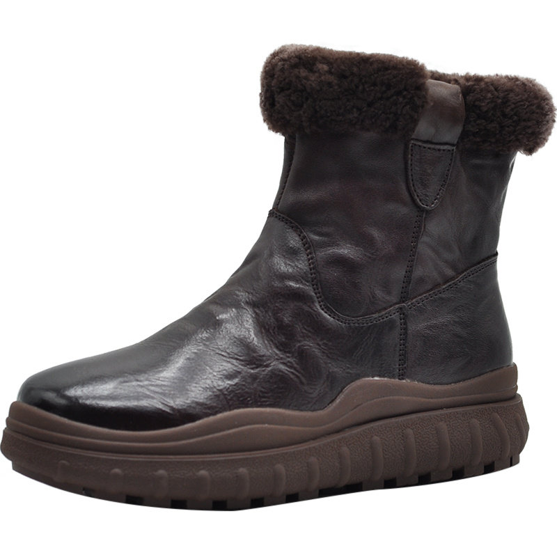 Artmu阿木雪地靴加厚手抓纹短靴