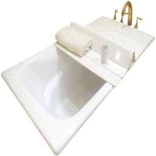 浴缸盖折叠式保温板防尘支架泡浴澡盆浴室免打孔洗澡架浴缸置物架