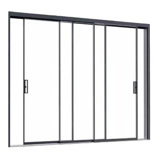 定制厨房推拉门三联动极窄边框吊轨卫生间阳台移门铝镁合金玻璃门