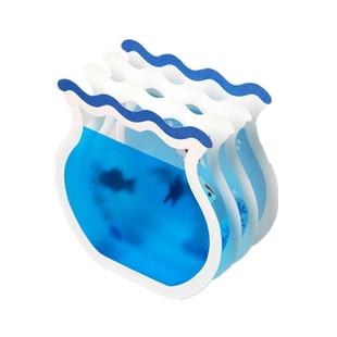 日本授文艺精致年年有鱼立体贺卡夏天3D金鱼缸摆件新年礼物感谢卡