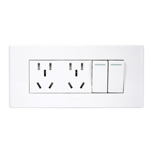 公牛118型二开六孔插座面板带开关双控6孔开关双开嵌入式插座联排