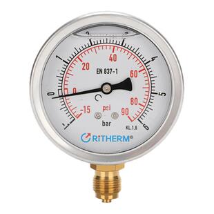 耐震气压表压力表75MM高精度充油抗震液压测压不锈钢真空负压表