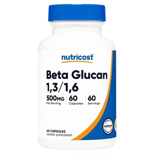 美国原装NUTRICOST β-葡聚糖Beta Glucan 1,3/1,6, 500毫克60粒