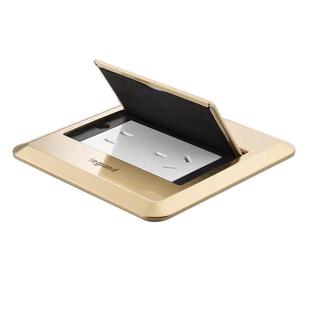 罗格朗地插多功能滑盖五孔电脑电话电视USB快充10A滑盖金色地脚插