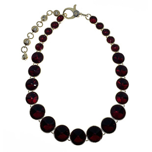 欧美大牌范经典复古高档宝石珐琅 铜镀金时装装饰浮夸大时装项链f