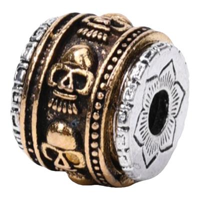 香香藏银可转动双色桶珠隔珠