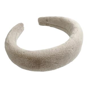 秋冬气质仿兔毛发箍宽边宽版压发发卡毛绒头箍甜美成人头饰女百搭