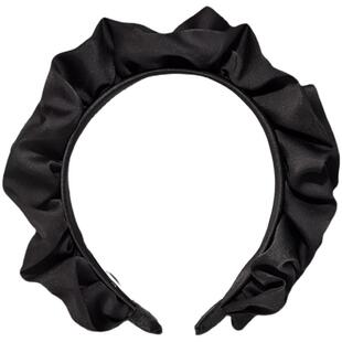 L9000/黑色百褶发箍女2026新款发卡高颅顶珍珠头箍女士气质头饰
