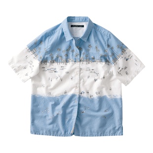 夏季新品 桑妮库拉/Sunny clouds 女式纯棉海岛风情休闲印花衬衫