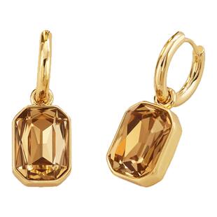 几何方块耳环「冰透烟岚」玻璃彩色耳坠时尚复古百搭简约欧美轻奢