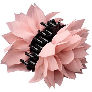 韩式马尾抓夹大号韩国发夹中号花朵发抓盘发布艺头饰品妈妈头花