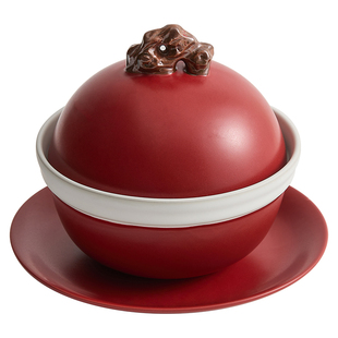 瓦罐煨汤坛子家用煲汤燕窝小炖罐老式陶瓷一人份隔水炖盅蒸蛋蒸盅