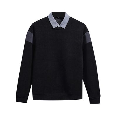 线下299！超值性价比！加绒加厚！秋冬男士时尚假两件翻领卫衣潮