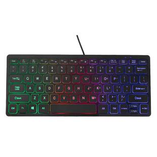 炫酷字符发光有线静音78键键盘台式机笔记本电脑有线办公电竞通用