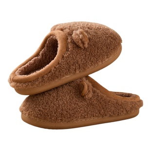 棉拖鞋女秋冬季新款小熊可爱棉拖居家用室内防滑保暖加绒毛绒男士