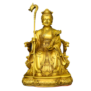 纯黄铜土地公婆摆件土地公公土地婆土地爷土地奶铜像家用供奉佛像