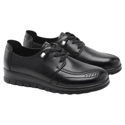 奥康 女鞋2025秋季新款妈妈鞋女鞋真皮舒适平底软底软面皮鞋