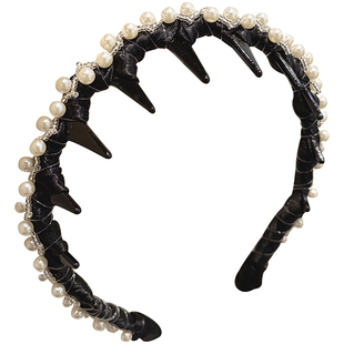 高级感气质珍珠带齿高颅顶发箍女网红2026新款洗脸压发发卡头饰