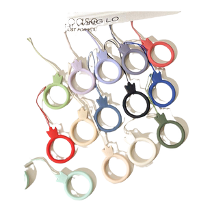 benefit新款彩色液态指环挂坠手机挂绳挂饰硅胶结实耐用iphone手机壳丁香紫淡青色亲肤适用全手机型号指环扣