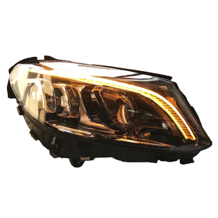 14-20奔驰C级W205大灯C63改装原厂高配几何光束总成流水熏黑尾灯