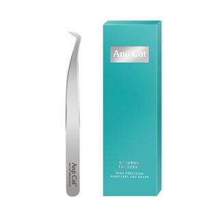 anjicat自己粘贴假睫毛7字夹平头美睫镊个人嫁接假睫毛弯头镊子