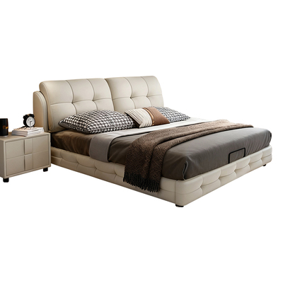 主卧现代简约皮床储物双人大床