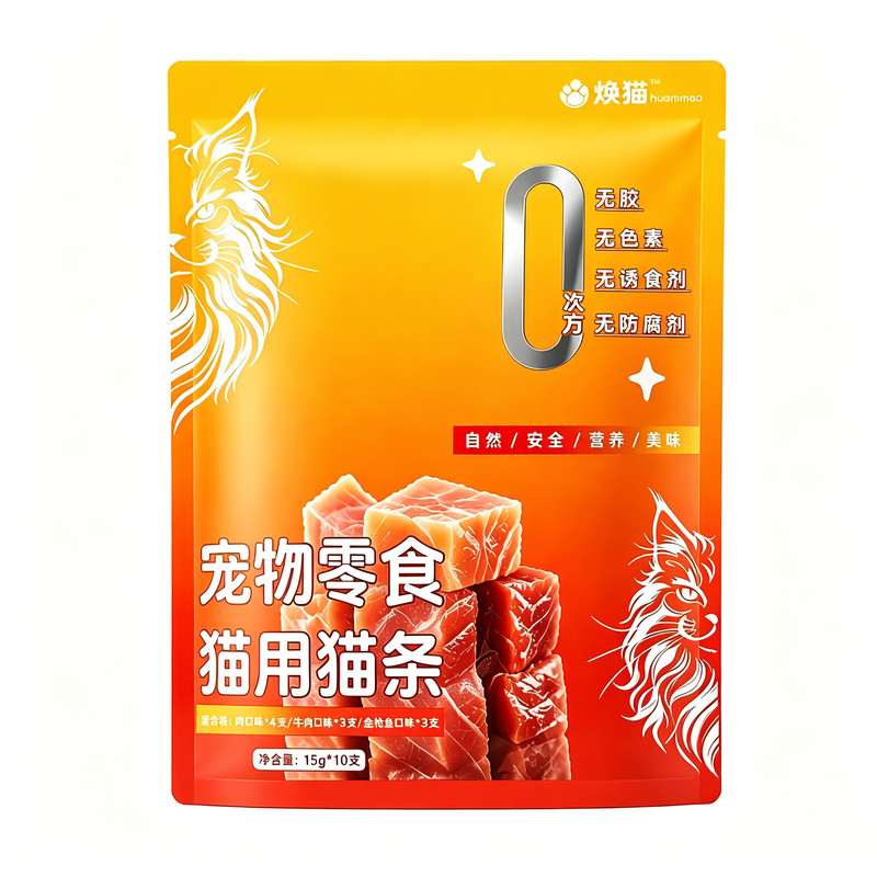 焕猫高肉量鸡牛肉猫条补水