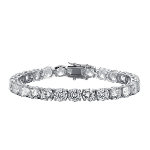 凡爱莫桑石全钻手链网球满钻女情侣男仿钻石银镀18K白金简约手饰