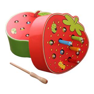 儿童钓鱼磁性捉抓虫子游戏毛毛虫蒙氏早教 1-2-3岁宝宝益智力玩具