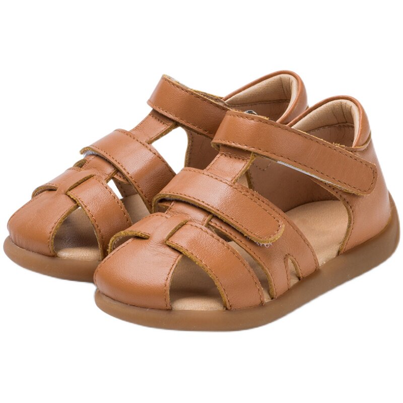 小蓝羊包头防踢软底罗马学步凉鞋