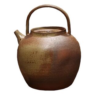 柴烧老岩泥纯手工窑变提梁壶家用围炉煮茶器日式烧水养生侧把壶