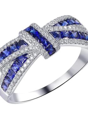 丝带戒指天然红宝石蝴蝶结