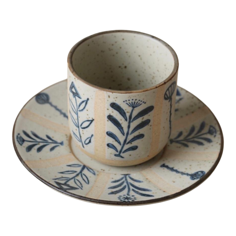 手作百草花系列粗陶青花餐具