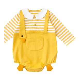 YOUGE幼歌 婴幼儿卡通假两件爬服2026春季新款宝宝萌趣可爱连体衣