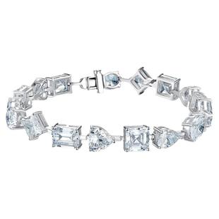 925纯银仿真钻石水滴祖母绿手链阿斯切爱心异形高碳钻ins风SL512