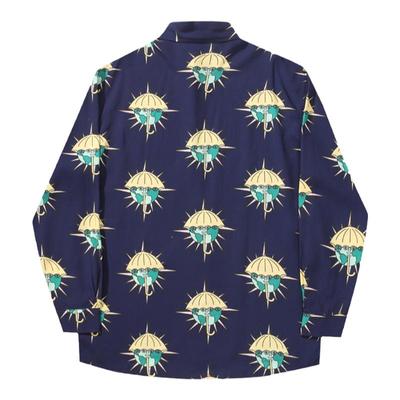 法国潮宽松长袖印花休闲衬衫潮流