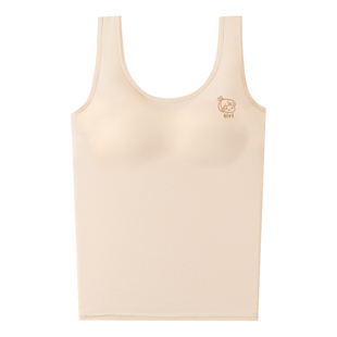 女童内衣保暖小背心发育期初中小学生纯棉儿童带胸垫2024新款秋冬