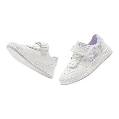 百丽防滑甜美儿童精工绣花紫色