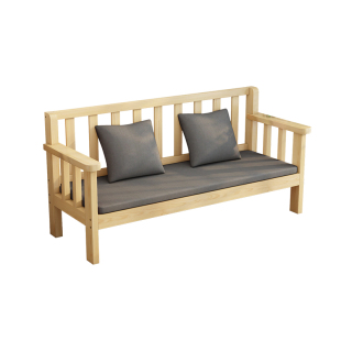 实木沙发长椅家用新中式布艺休闲靠背椅出租房北欧小户型客厅三人