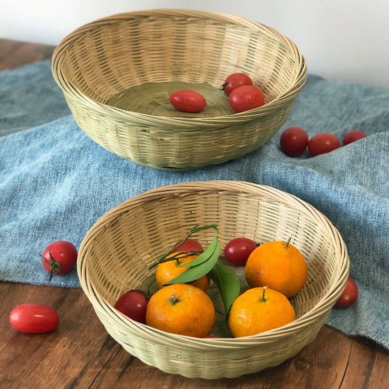 Bamboo baskets, bamboo hampers with bases, household fruit baskets, fruit plates, handcrafted bamboo products, steamed bun baskets, pastry baskets, bamboo baskets thumbnail 4