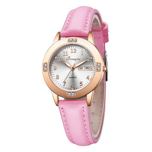 儿童手表女大童初中小学生女童女孩防水防摔指针式夜光简约电子表