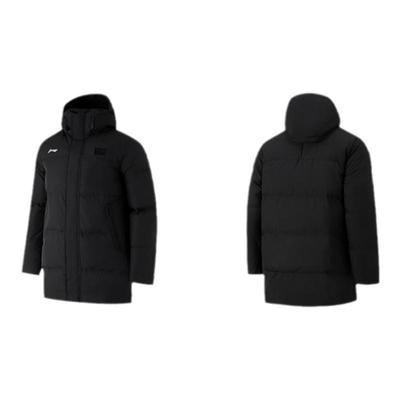 李宁中长款羽绒服连帽白鸭绒男女