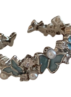 Pree 带个小福蝶~温柔仙气琅珐蝴蝶花戒指