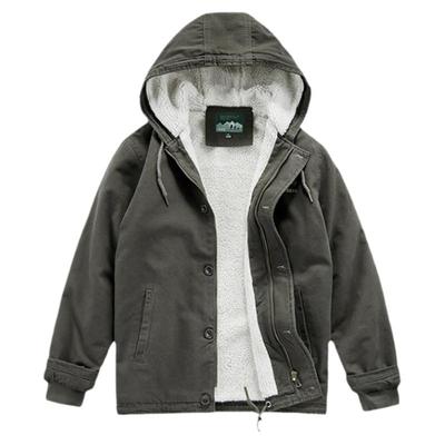 羊羔绒连帽棉衣男加厚加绒