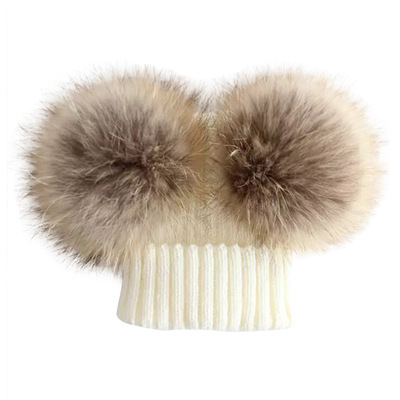 婴儿秋冬帽子超萌翻边针织帽