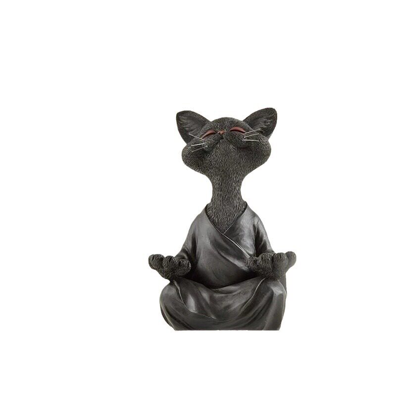 气定神闲打坐参禅创意搞笑猫猫摆件桌面动物多肉植物盆景装饰造景
