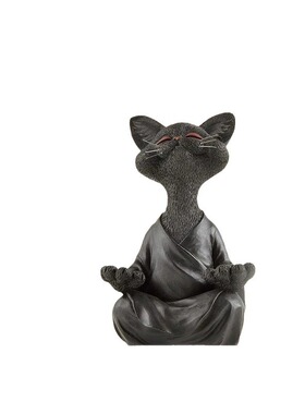 气定神闲打坐参禅创意搞笑猫猫摆件桌面动物多肉植物盆景装饰造景